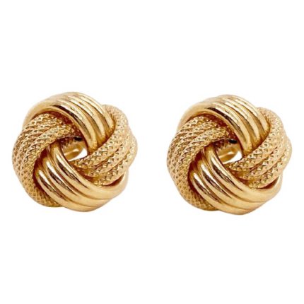 Golden Eternity Knot Studs